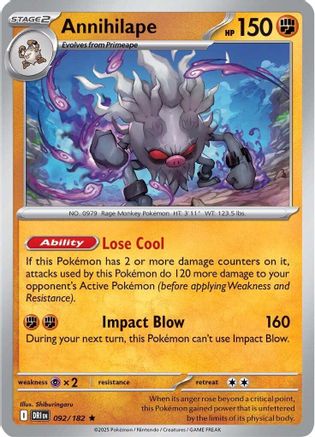 Annihilape (092) [SV10 Destined Rivals] Reverse Holofoil - Rare