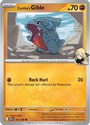 Cynthia's Gible (102) [SV10 Destined Rivals] Reverse Holofoil - Common