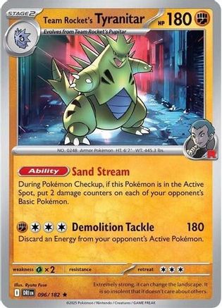 Team Rocket's Tyranitar (Non-holo) (096) [Deck Exclusives] - Rare