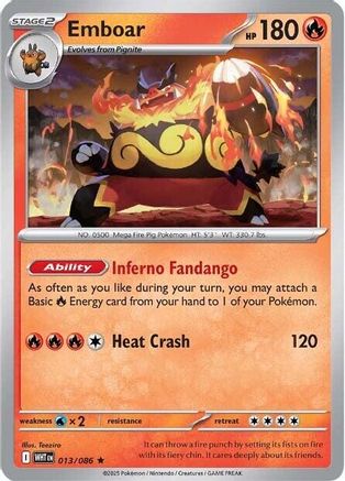Emboar (013) [SV White Flare] Reverse Holofoil - Rare