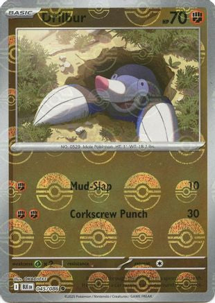 Drilbur (Poke Ball Pattern) (045) [SV Black Bolt] Holofoil - Common