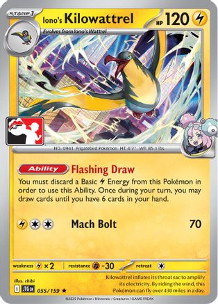 Iono's Kilowattrel (055/159) [Prize Pack Series Cards] - Rare