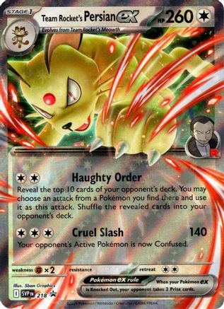 Team Rocket's Persian ex (218/182) [SV10 Destined Rivals] Holofoil - Promo