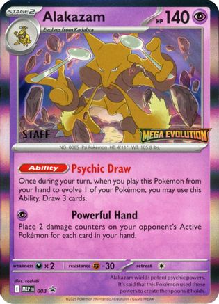 Alakazam (Staff) (003) [ME Mega Evolution Promo] Holofoil - Promo