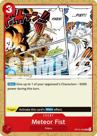 Meteor Fist (OP13-020) - Carrying On His Will: 3rd Anniversary Tournament Cards