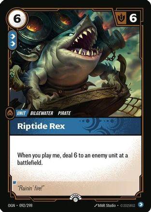 Riptide Rex (092/298) - Riftbound Organized Play Promotional Cards Foil