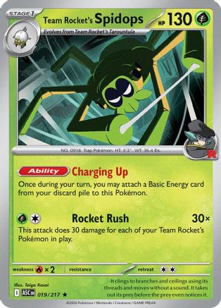 Team Rocket's Spidops (019) [ME Ascended Heroes] Reverse Holofoil - Rare