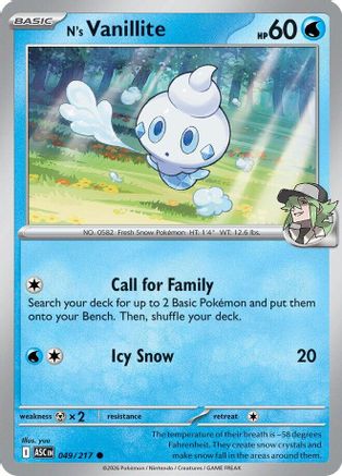 N's Vanillite (049) [ME Ascended Heroes] Reverse Holofoil - Common