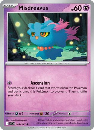 Misdreavus (085/217) [ME Ascended Heroes] Reverse Holofoil - Common
