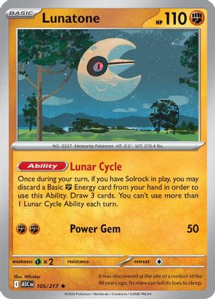 Lunatone (105) [ME Ascended Heroes] Reverse Holofoil - Rare