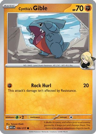 Cynthia's Gible (109) [ME Ascended Heroes] Reverse Holofoil - Common