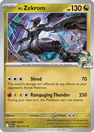 N's Zekrom (155) [ME Ascended Heroes] Reverse Holofoil - Rare