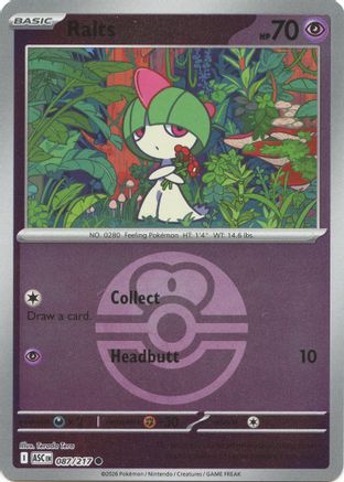Ralts (Love Ball) (087) [ME Ascended Heroes] Reverse Holofoil - Common