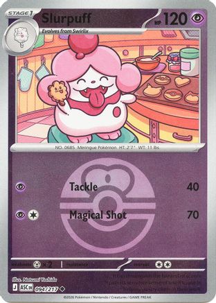 Slurpuff (Love Ball) (094/217) [ME Ascended Heroes] Reverse Holofoil - Uncommon