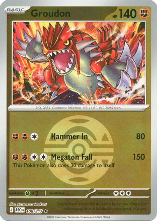 Groudon (Dusk Ball) (108) [ME Ascended Heroes] Reverse Holofoil - Rare