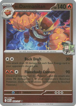 N's Darmanitan (Energy Symbol Pattern) (033) [ME Ascended Heroes] Reverse Holofoil - Uncommon