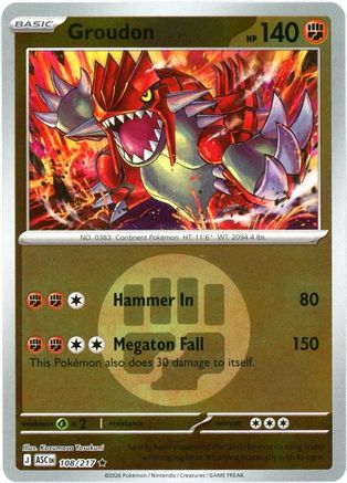 Groudon (Energy Symbol Pattern) (108) [ME Ascended Heroes] Reverse Holofoil - Rare