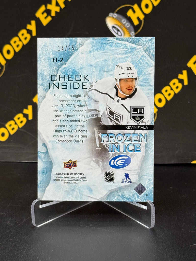 Kevin Fiala Gold Frozen in Ice /25 UNRIPPED - Los Angeles Kings 2022-23 Ice Hockey
