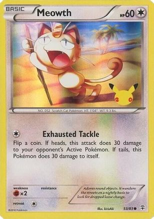 Meowth (20th Anniversary) (053/83) [Miscellaneous Cards & Products] Holofoil - Promo