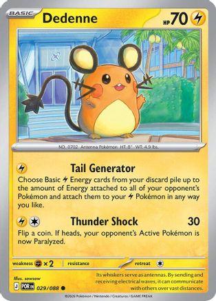 Dedenne (029/088) [ME03 Perfect Order] Reverse Holofoil - Common