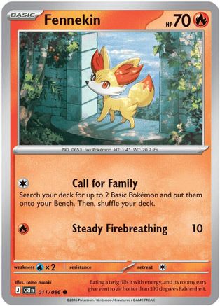 Fennekin (011) [ME04 Chaos Rising] Reverse Holofoil - Common
