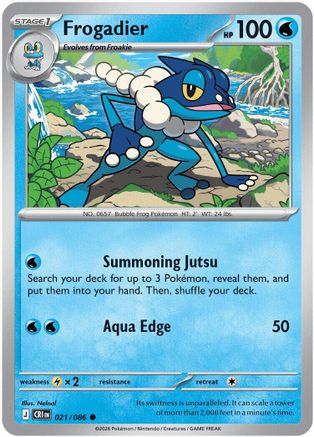 Frogadier (021/086) [ME04 Chaos Rising] Reverse Holofoil - Common