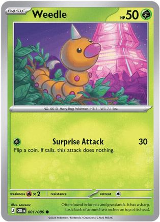 Weedle (001) [ME04 Chaos Rising] Reverse Holofoil - Common
