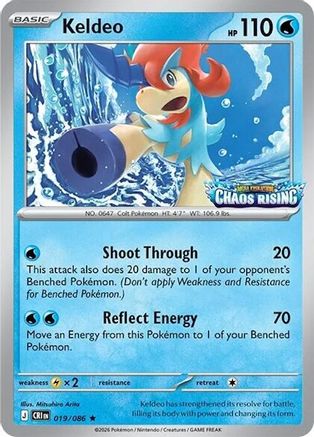 Keldeo (Chaos Rising Stamped) (019/086) [Miscellaneous Cards & Products] Holofoil - Rare