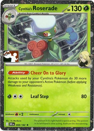 Cynthia's Roserade (Cosmos Holo) (008/182) [Prize Pack Series Cards] Holofoil - Rare