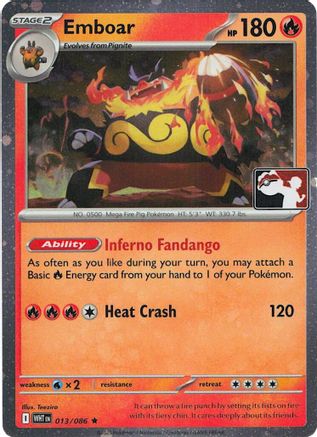 Emboar (Cosmos Holo) (013/086) [Prize Pack Series Cards] Holofoil - Rare