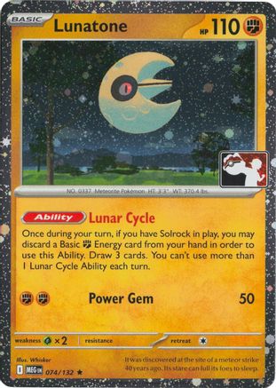 Lunatone (Cosmos Holo) (074/132) [Prize Pack Series Cards] Holofoil - Rare