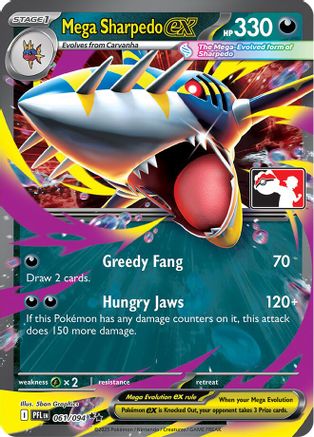 Mega Sharpedo ex (061/094) [Prize Pack Series Cards] Holofoil - Double Rare