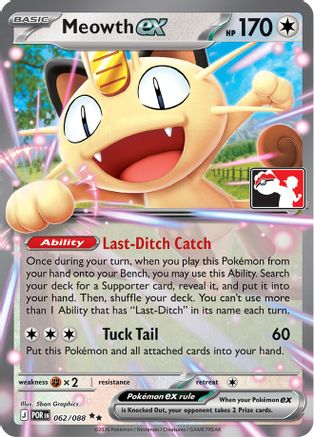 Meowth ex (062/088) [Prize Pack Series Cards] Holofoil - Double Rare