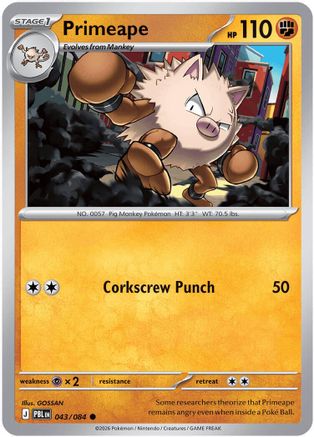 Primeape (043) [ME05 Pitch Black] Reverse Holofoil - Common