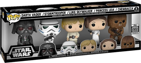 Darth Vader / Stormtrooper / Luke Skywalker / Princess Leia / Chewbacca - Star Wars 5 Pack (2022 Galactic Convention)