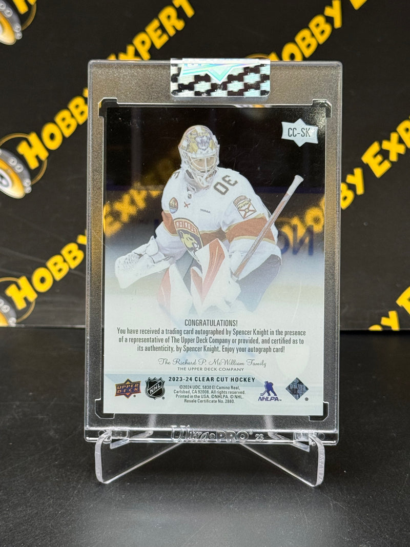 Spencer Knight Auto Clear Cut - Florida Panthers 2023-24 Clear Cut Hockey