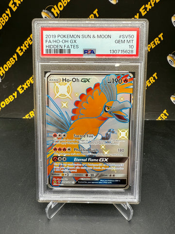 Ho-Oh GX Shiny #SV50 - Hidden Fates - PSA 10