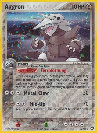 Aggron (1/108) [Power Keepers] Reverse Holofoil - Holo Rare