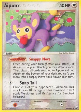 Aipom (34/115) [Unseen Forces] Reverse Holofoil - Uncommon