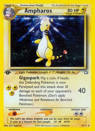 Ampharos (001/111) [Neo Genesis] 1st Edition Holofoil - Holo Rare