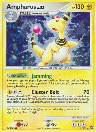 Ampharos (1/132) [Secret Wonders] Reverse Holofoil - Holo Rare
