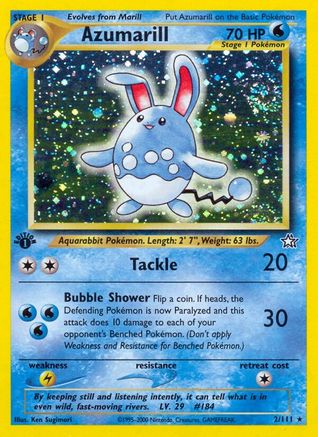 Azumarill (002/111) [Neo Genesis] 1st Edition Holofoil - Holo Rare