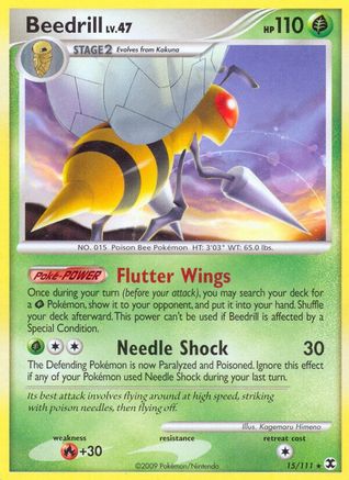 Beedrill (15/111) [Rising Rivals] Reverse Holofoil - Rare