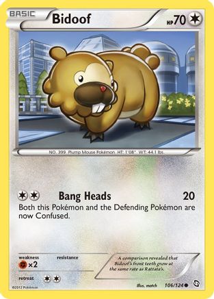 Bidoof (106/124) [Dragons Exalted] Reverse Holofoil - Common