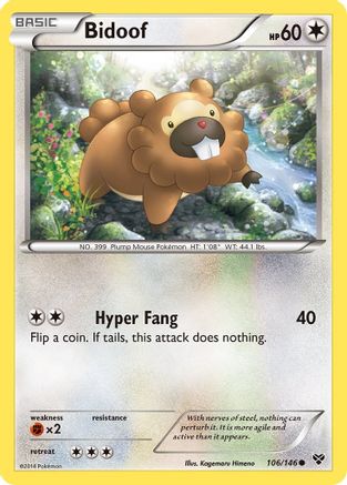 Bidoof (106/146) [XY Base Set] Reverse Holofoil - Common