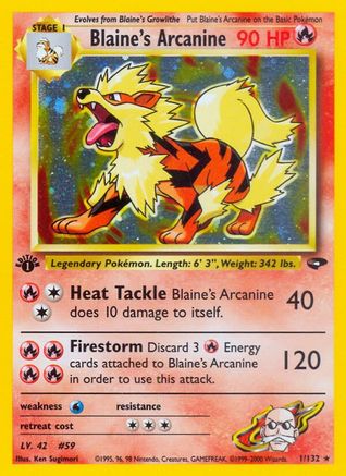Blaine's Arcanine (001/132) [Gym Challenge] 1st Edition Holofoil - Holo Rare