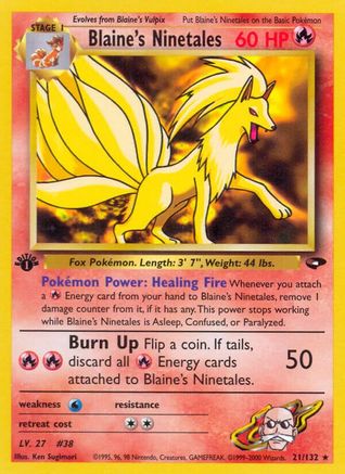Blaine's Ninetales (021/132) [Gym Challenge] 1st Edition - Rare