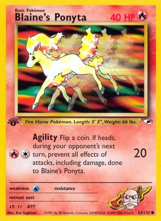 Blaine's Ponyta (063/132) [Gym Heroes] 1st Edition - Common