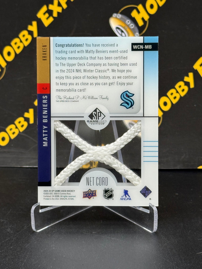 Matty Beniers Net Cord 05/35 Winter Classic - Seattle Kraken 2024-25 SP Game Used