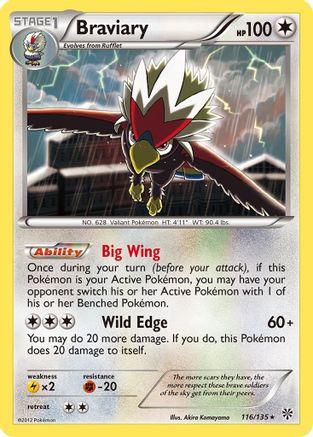 Braviary (116/135) [Plasma Storm] Reverse Holofoil - Rare